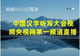 中国汉字听写大会视频央视网第一频道直播