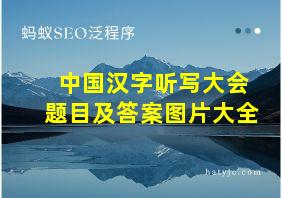 中国汉字听写大会题目及答案图片大全