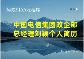 中国电信集团政企部总经理刘颖个人简历