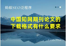 中国知网期刊论文的下载格式有什么要求