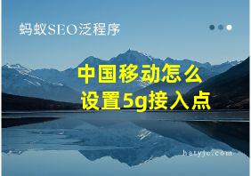 中国移动怎么设置5g接入点