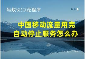 中国移动流量用完自动停止服务怎么办