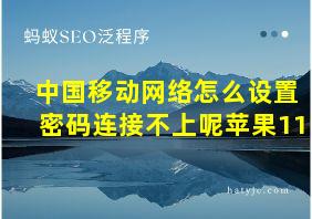 中国移动网络怎么设置密码连接不上呢苹果11