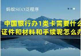 中国银行办1类卡需要什么证件和材料和手续呢怎么办