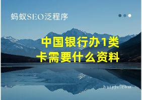 中国银行办1类卡需要什么资料