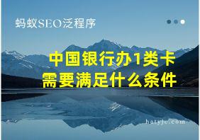 中国银行办1类卡需要满足什么条件