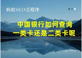 中国银行如何查询一类卡还是二类卡呢