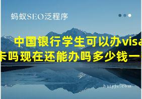 中国银行学生可以办visa卡吗现在还能办吗多少钱一张