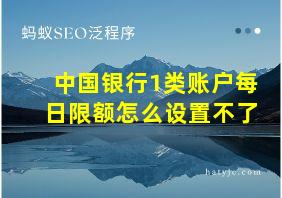 中国银行1类账户每日限额怎么设置不了