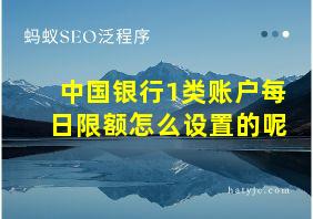 中国银行1类账户每日限额怎么设置的呢