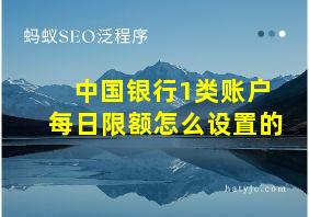 中国银行1类账户每日限额怎么设置的