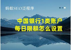 中国银行1类账户每日限额怎么设置