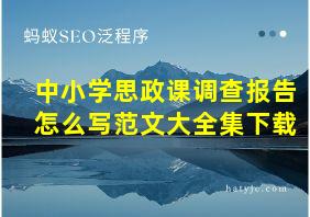 中小学思政课调查报告怎么写范文大全集下载