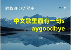 中文歌里面有一句saygoodbye