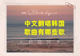 中文翻唱韩国歌曲有哪些歌