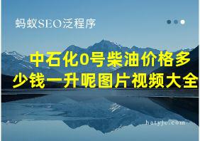 中石化0号柴油价格多少钱一升呢图片视频大全