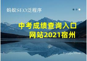 中考成绩查询入口网站2021宿州