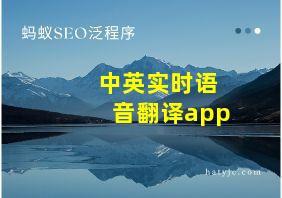 中英实时语音翻译app