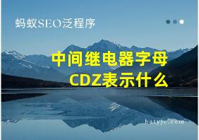 中间继电器字母CDZ表示什么