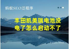 丰田凯美瑞电池没电了怎么启动不了