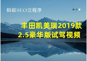 丰田凯美瑞2019款2.5豪华版试驾视频