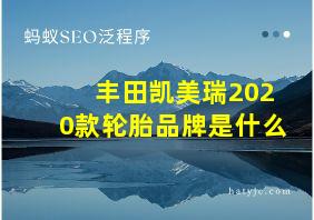 丰田凯美瑞2020款轮胎品牌是什么