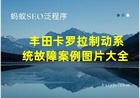 丰田卡罗拉制动系统故障案例图片大全