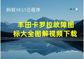 丰田卡罗拉故障图标大全图解视频下载