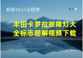 丰田卡罗拉故障灯大全标志图解视频下载