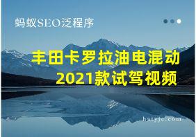 丰田卡罗拉油电混动2021款试驾视频