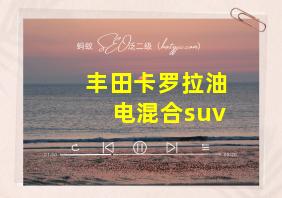 丰田卡罗拉油电混合suv