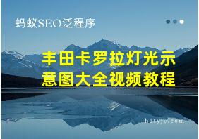 丰田卡罗拉灯光示意图大全视频教程