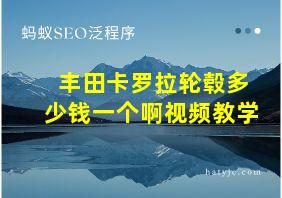 丰田卡罗拉轮毂多少钱一个啊视频教学