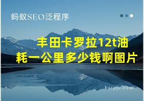 丰田卡罗拉12t油耗一公里多少钱啊图片