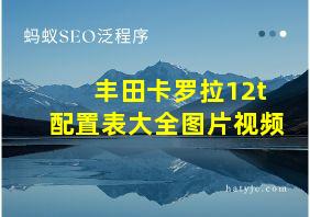 丰田卡罗拉12t配置表大全图片视频