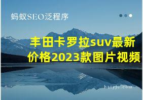 丰田卡罗拉suv最新价格2023款图片视频