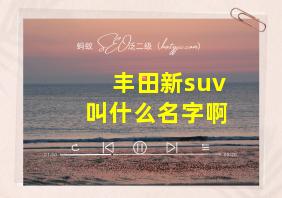 丰田新suv叫什么名字啊