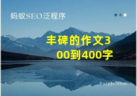 丰碑的作文300到400字