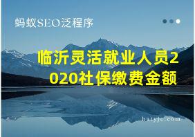 临沂灵活就业人员2020社保缴费金额