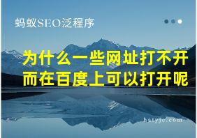 为什么一些网址打不开而在百度上可以打开呢