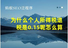 为什么个人所得税退税是0.15呢怎么算