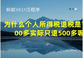 为什么个人所得税退税是700多实际只退500多呢