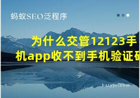 为什么交管12123手机app收不到手机验证码