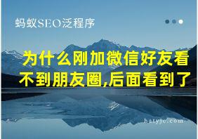 为什么刚加微信好友看不到朋友圈,后面看到了