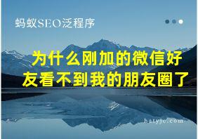 为什么刚加的微信好友看不到我的朋友圈了