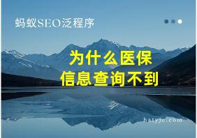 为什么医保信息查询不到