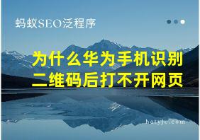 为什么华为手机识别二维码后打不开网页