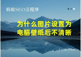 为什么图片设置为电脑壁纸后不清晰