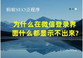 为什么在微信登录界面什么都显示不出来?