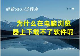 为什么在电脑浏览器上下载不了软件呢